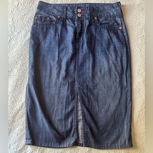 Vintage True Religion Marissa Denim Midi/pencil  Skirt size 31